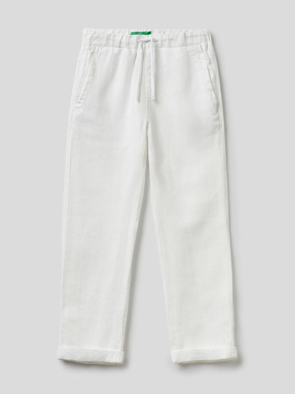 Pantaloni 100% lino con coulisse image number 1