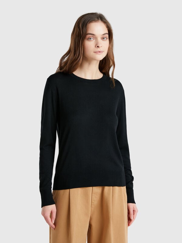 Maglia manica lunga in misto seta Donna