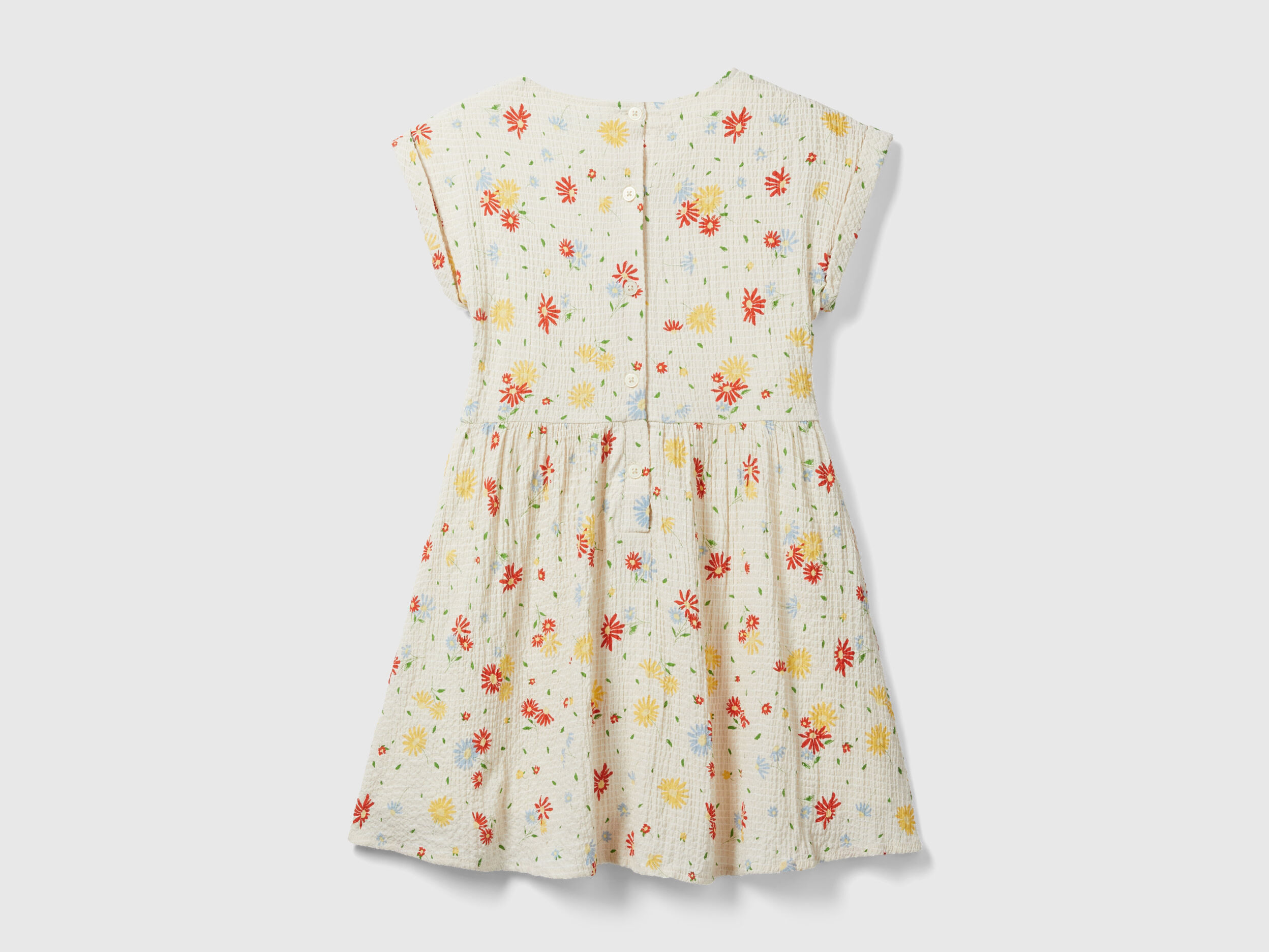Vestito leggero a fiori Bianco Panna Bambina Benetton