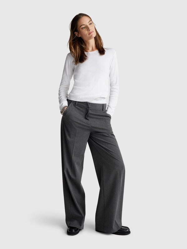Maglia girocollo in puro cotone Donna