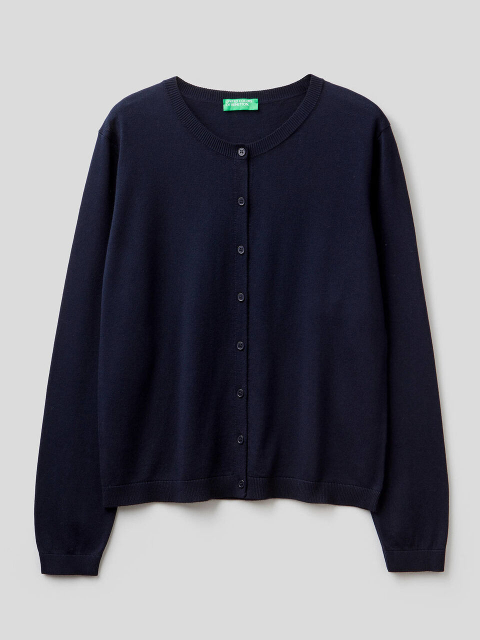 Cardigan girocollo in misto cotone image number 1