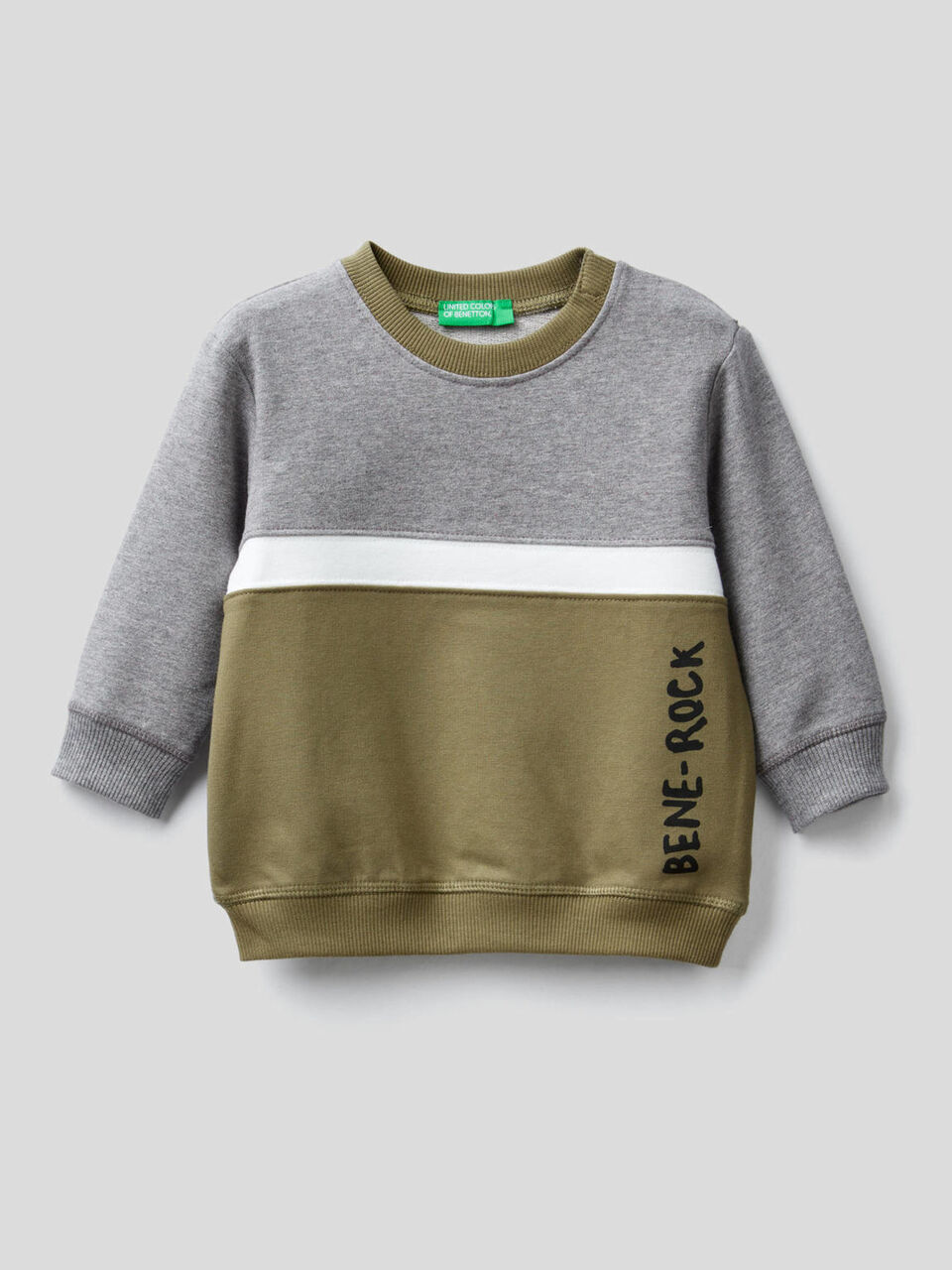 Felpa color block in cotone bio stretch image number 1