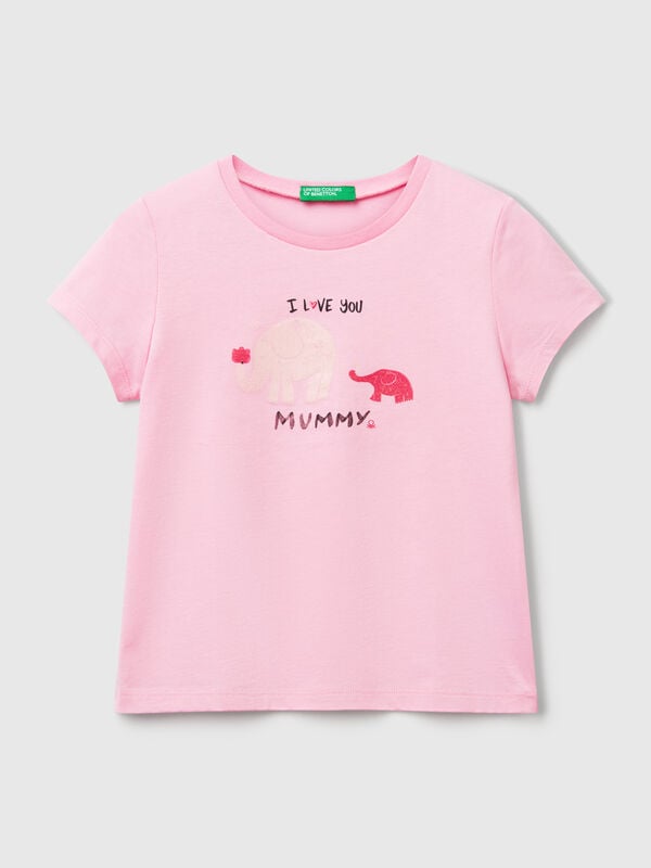 T-shirt regular fit con glitter Bambina