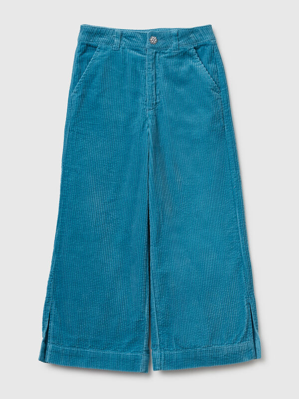 Pantaloni wide fit in velluto Bambina