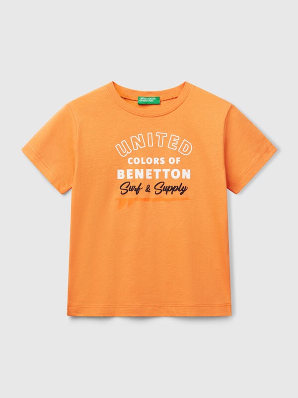 T-shirt con stampa e applicazione Bambino