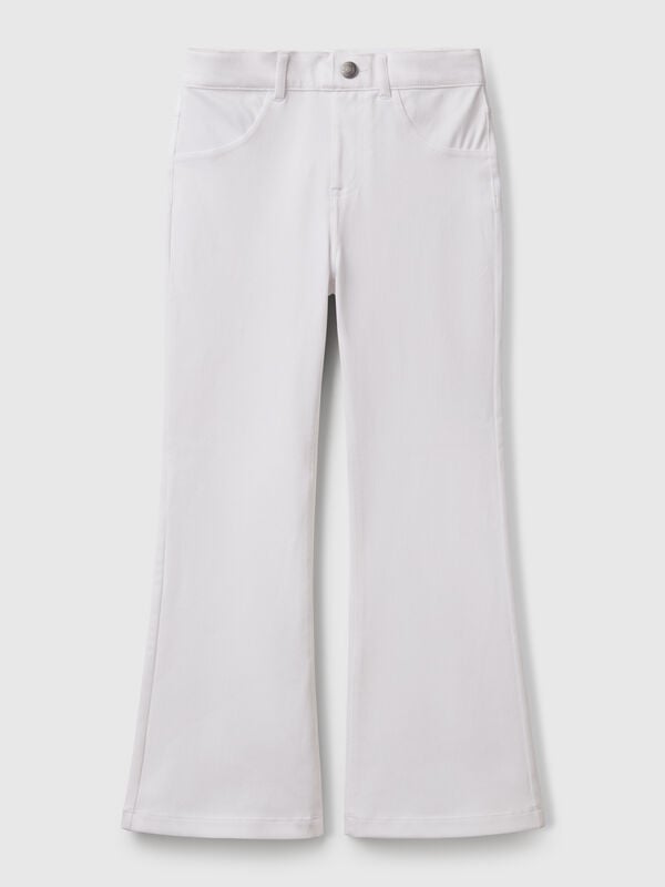 Pantaloni a zampa in cotone stretch Bambina