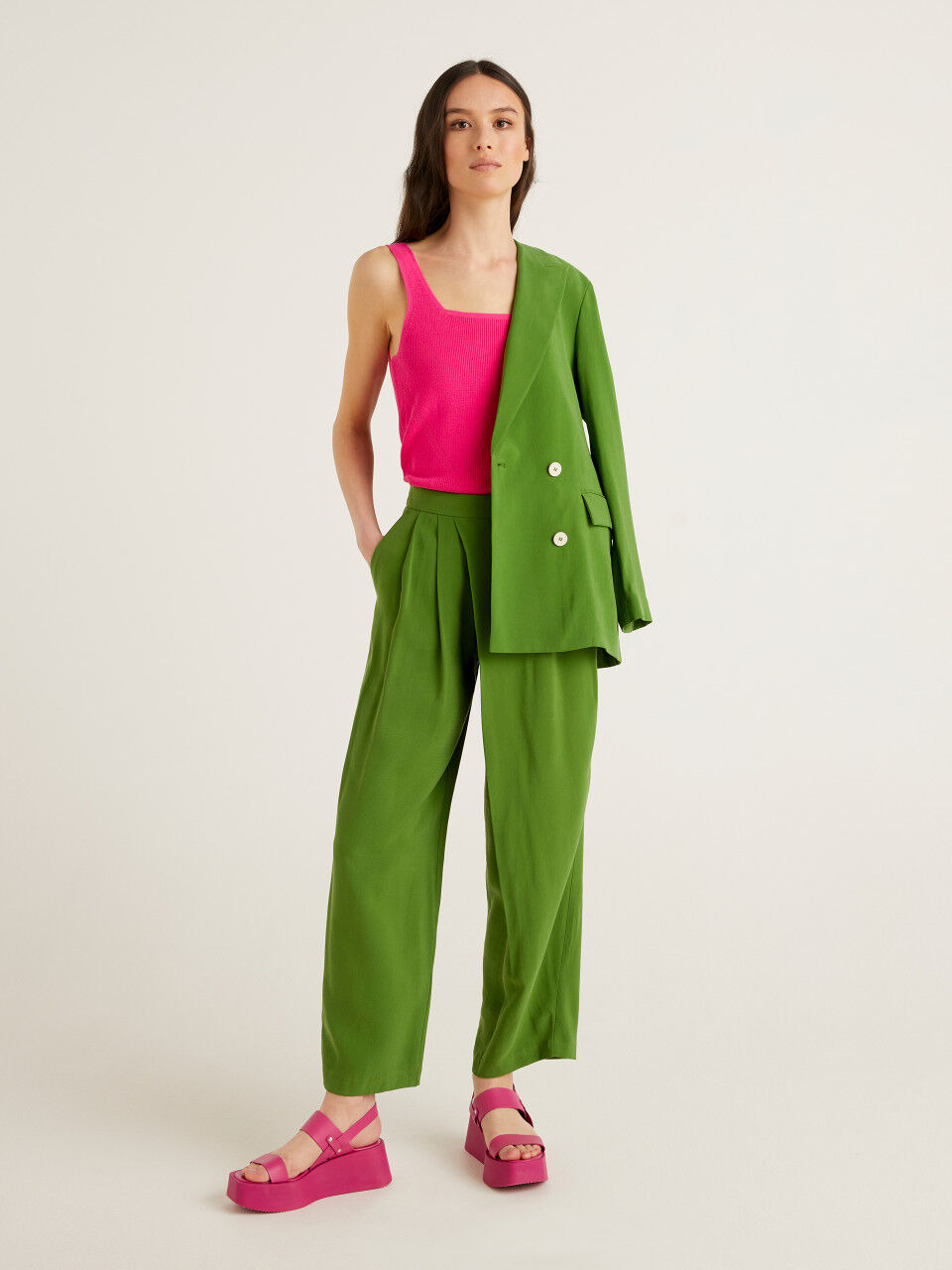 Pantaloni cotone benetton clearance