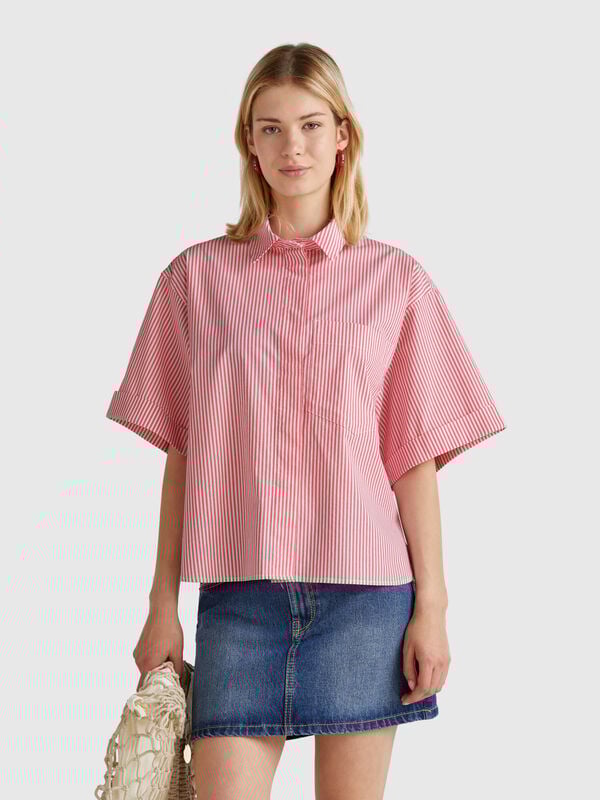 Camicia boxy fit a righe Donna