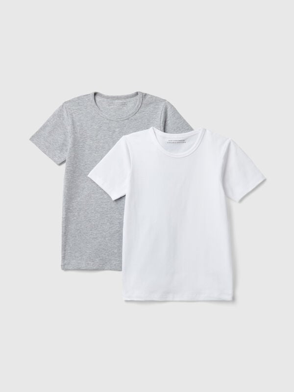 Due t-shirt in cotone stretch Bambino