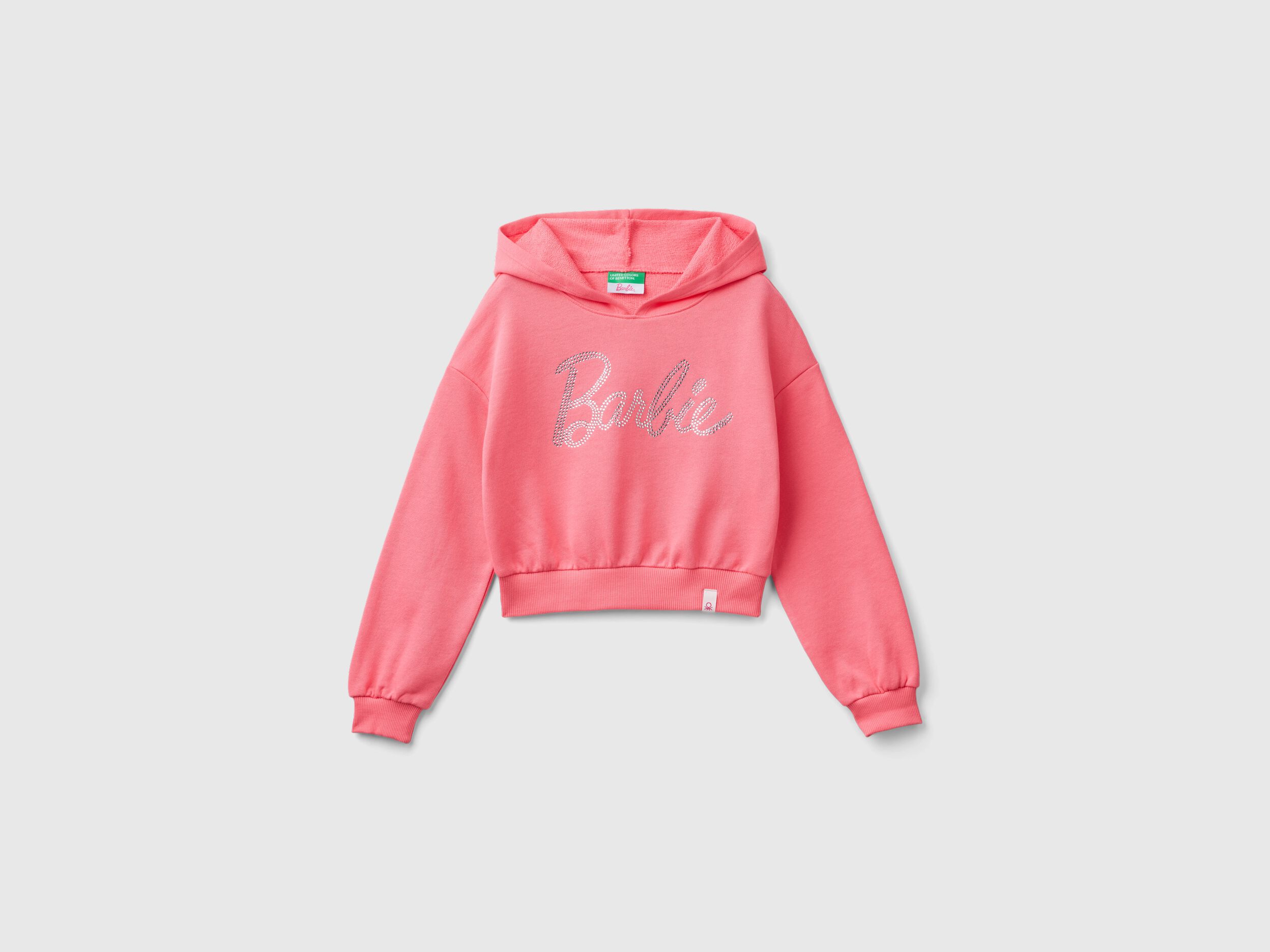 Felpa Barbie rosa con strass Rosa Benetton