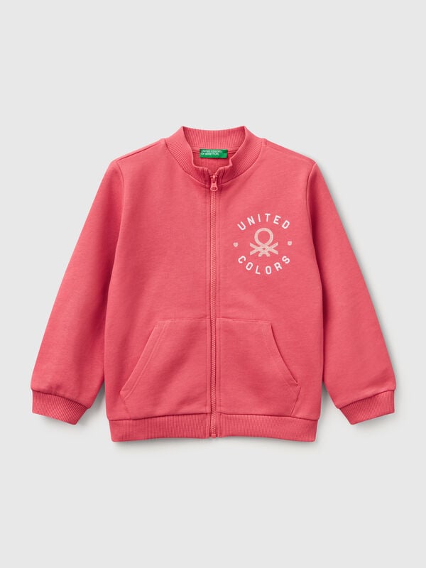 Felpa con zip in cotone  Bambina