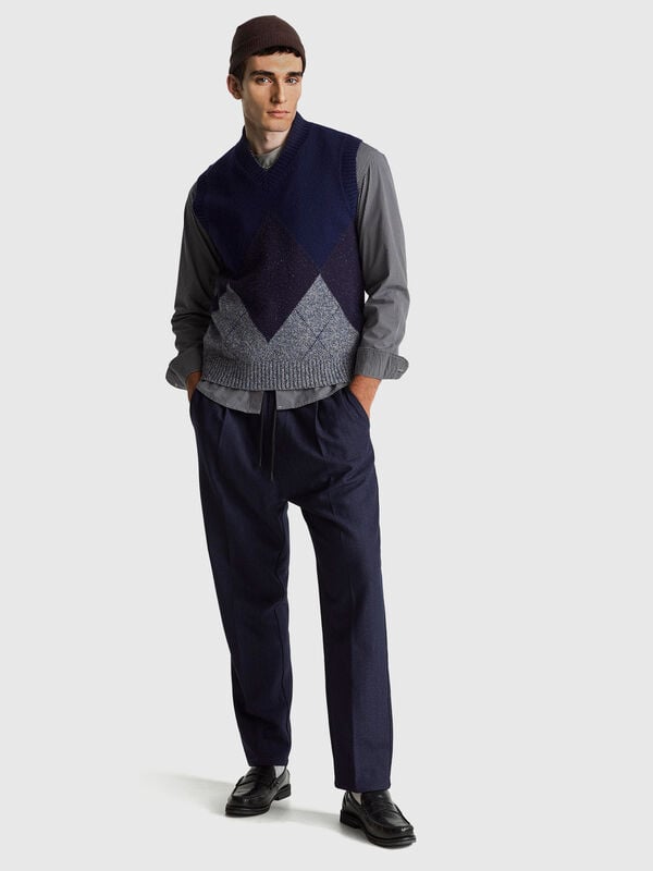 Gilet a rombi in misto lana Uomo