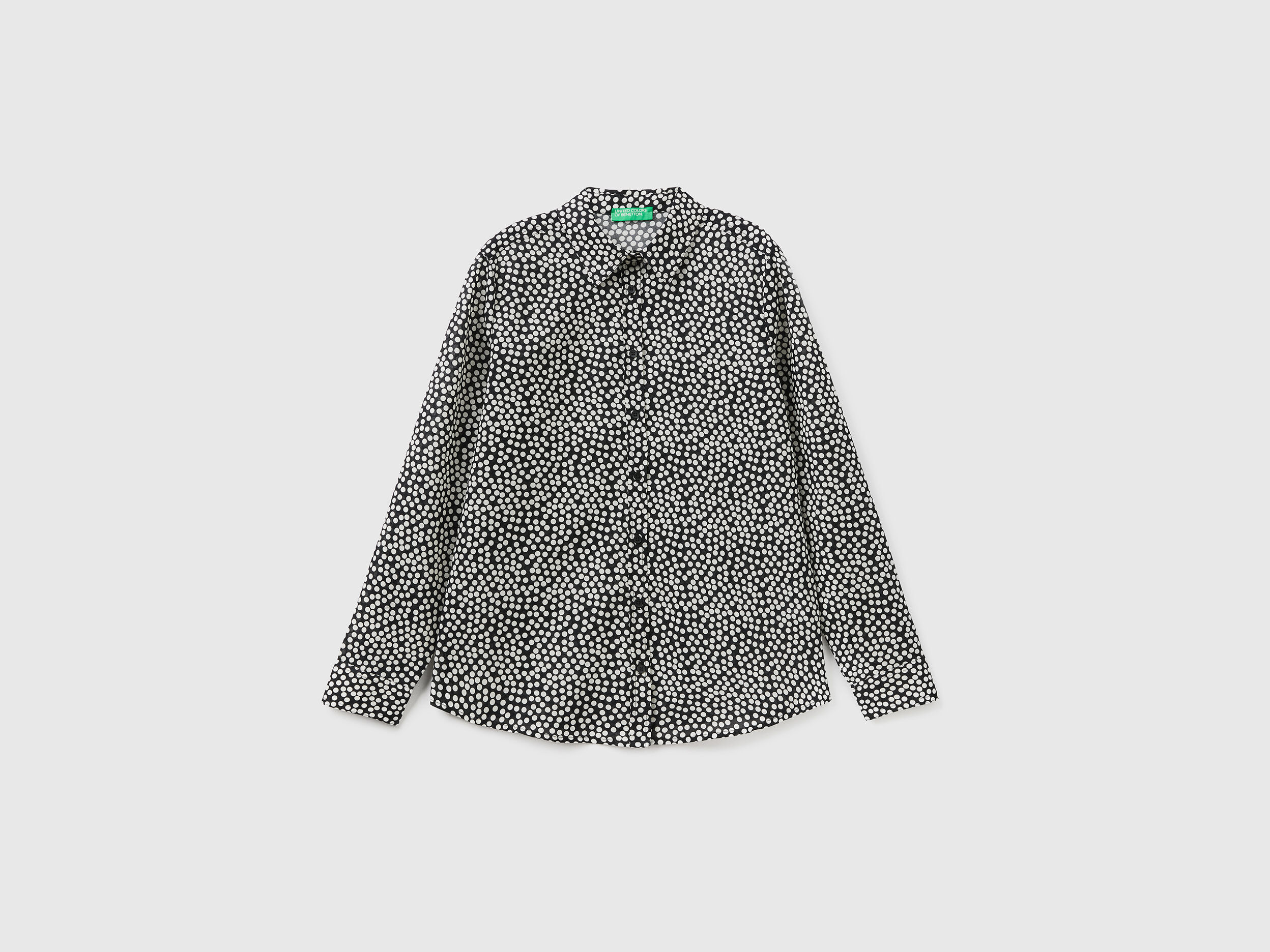 Camicia a pois bianca e nera store
