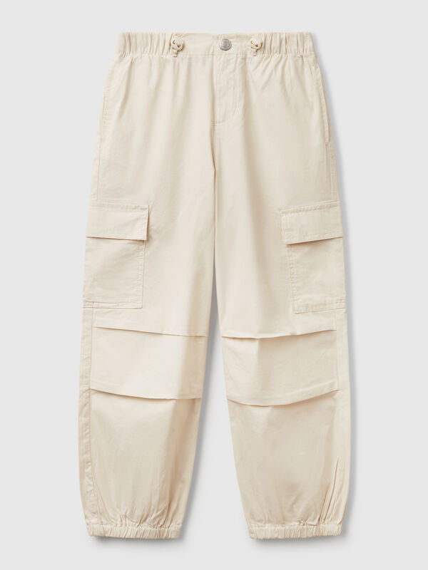 Pantaloni cargo in cotone stretch Bambina