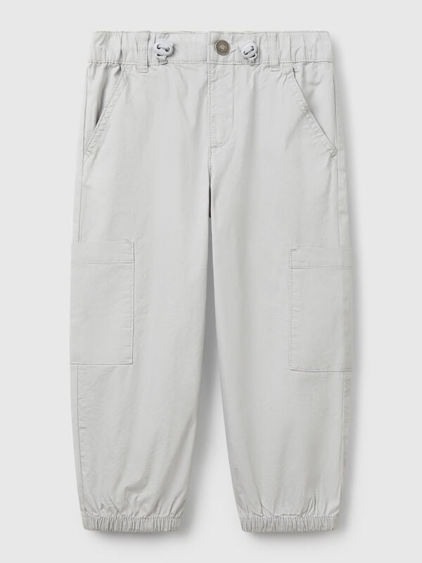 Pantaloni parachute in cotone stretch Bambino