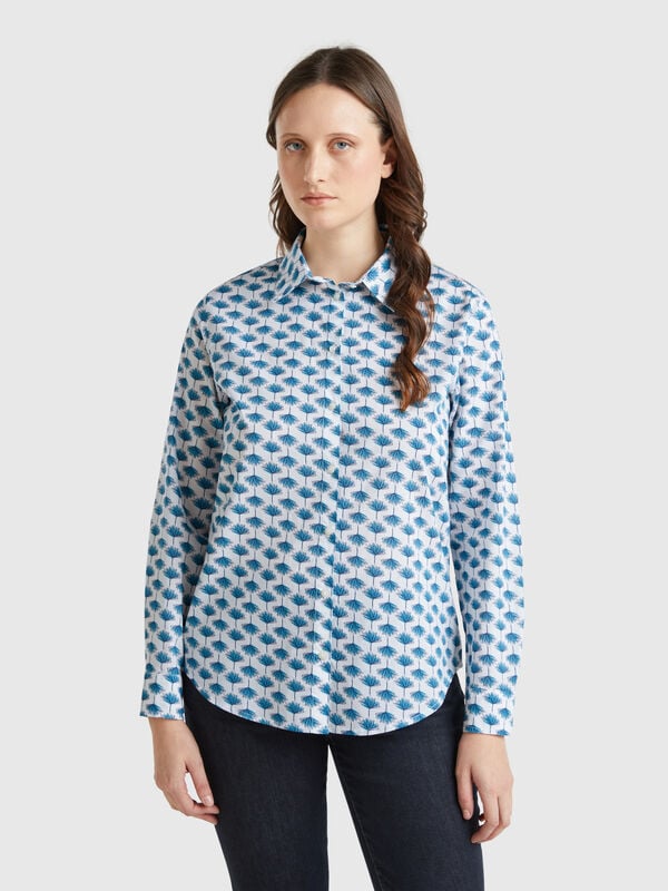 Camicia bianca scuro fantasia Donna