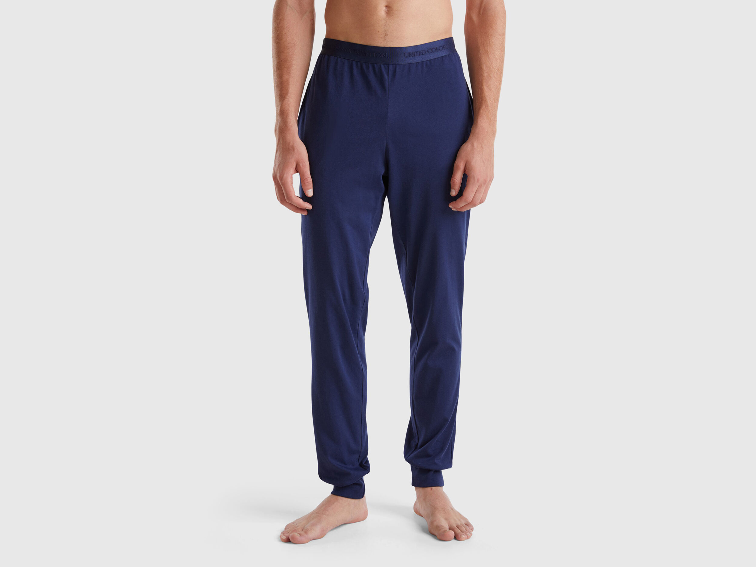 Pantaloni con elastico logato Blu Scuro Benetton