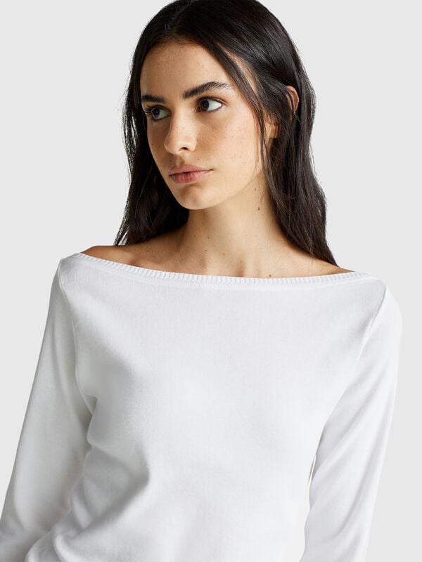 Maglia con scollo a barchetta Donna