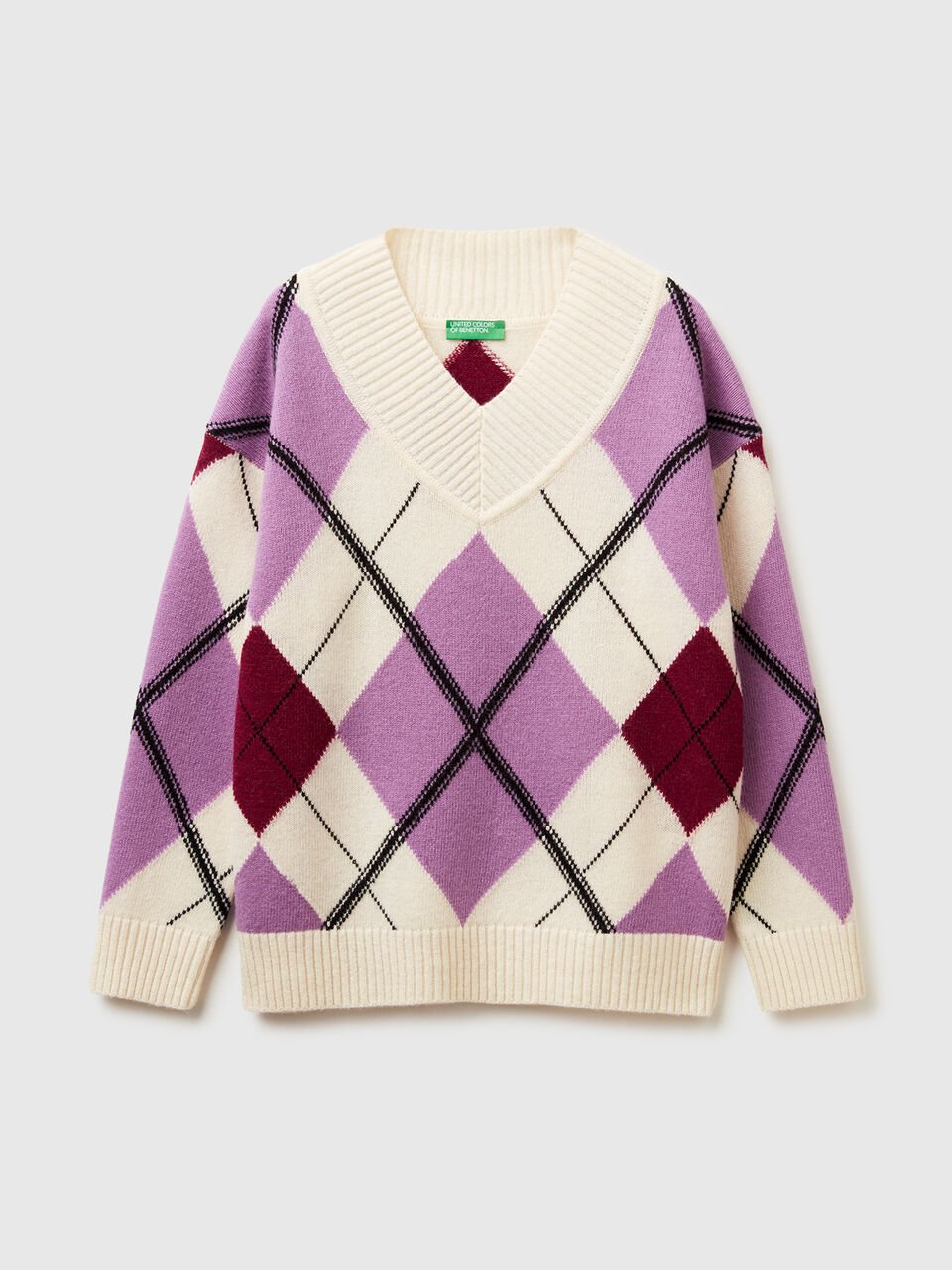 MAGLIA SCOLLO V M/L Donna image number 1