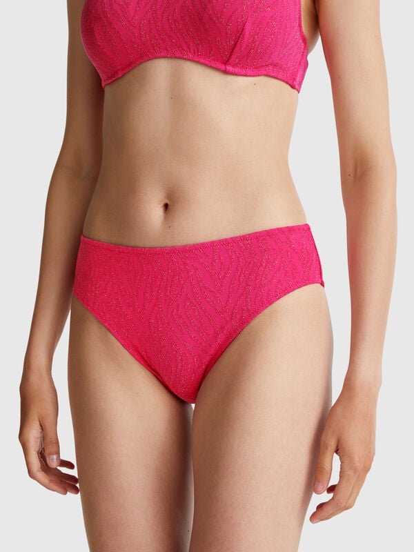 Slip costume animalier fianco alto Donna