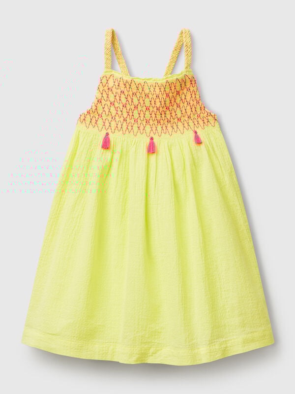 Vestito con nappine fluo Bambina