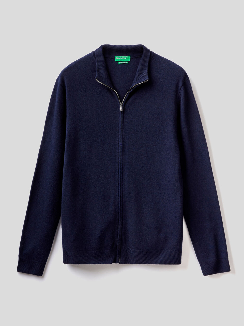 Cardigan con zip 100% lana vergine image number 1