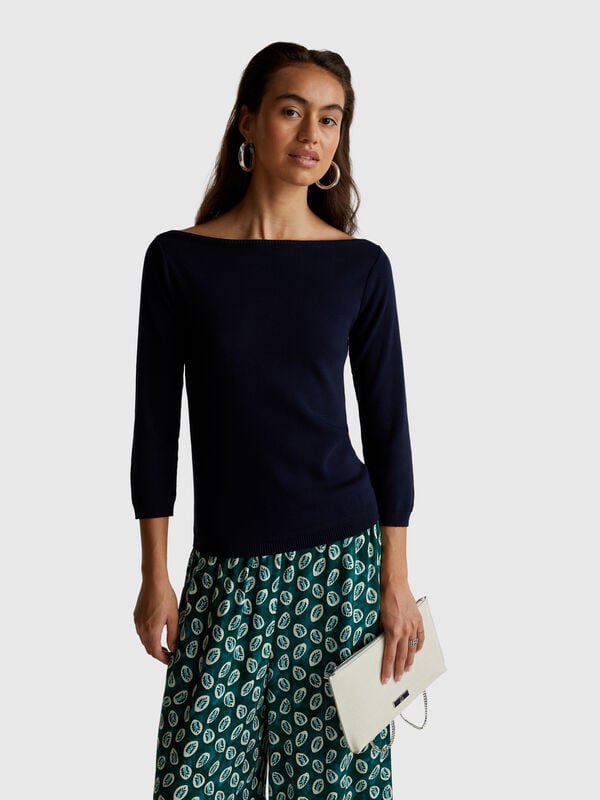 Maglia con scollo a barchetta Donna