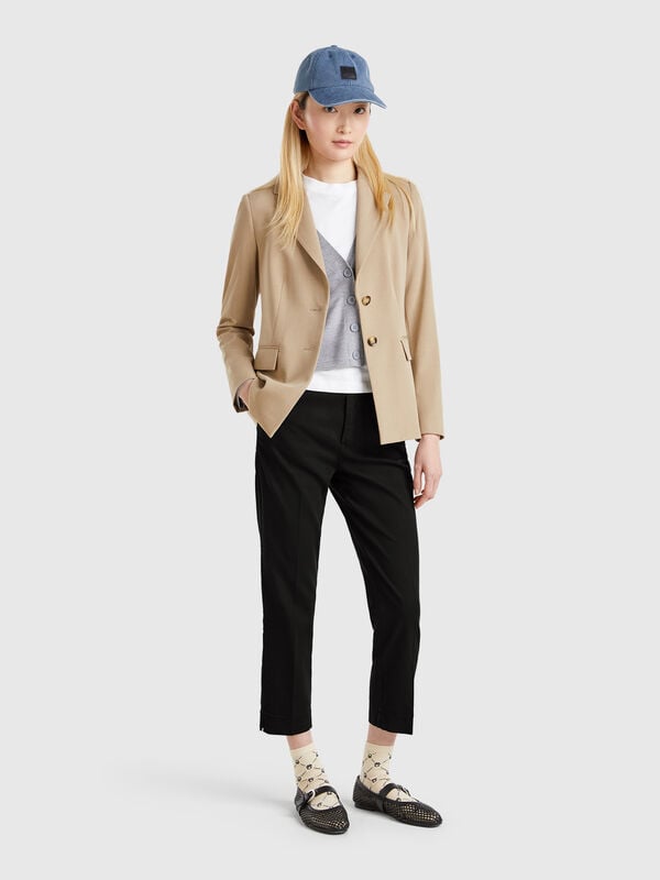 Chino cropped in cotone stretch Donna