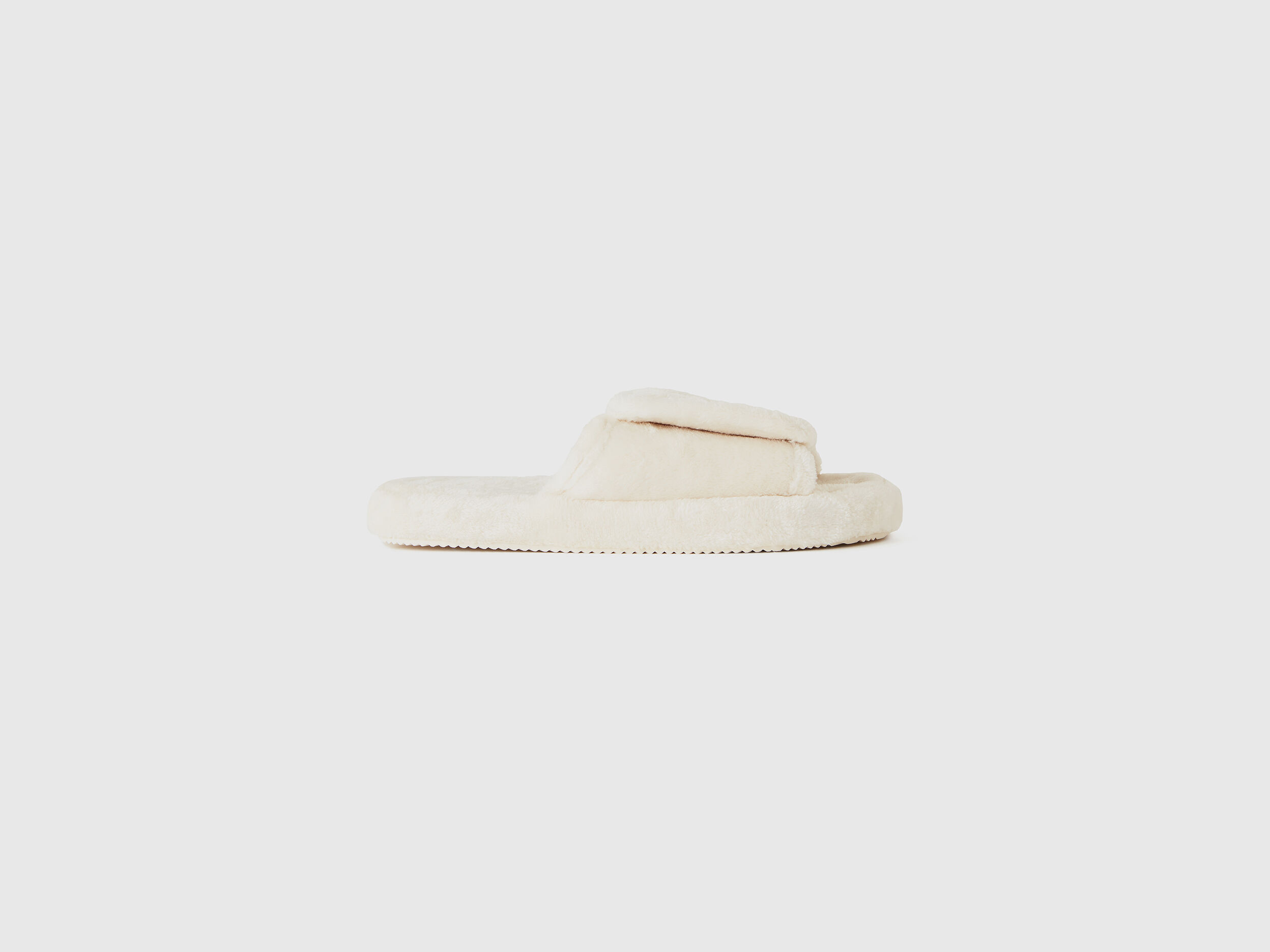 Pantofole in pelliccetta sintetica Bianco Panna Benetton