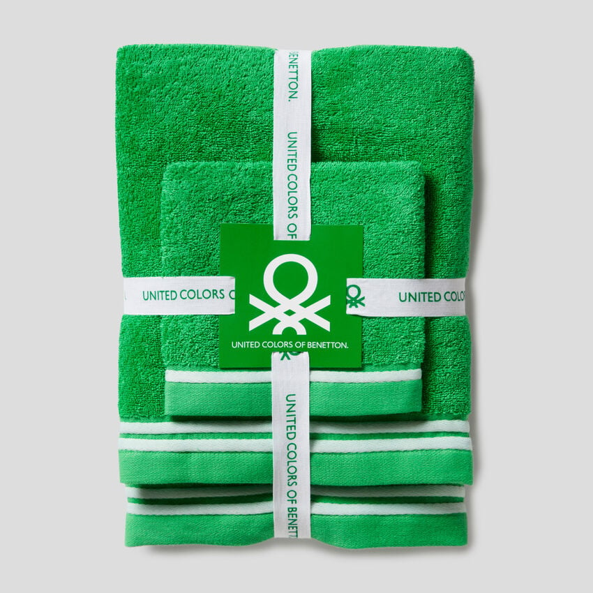 Tre asciugamani in puro cotone