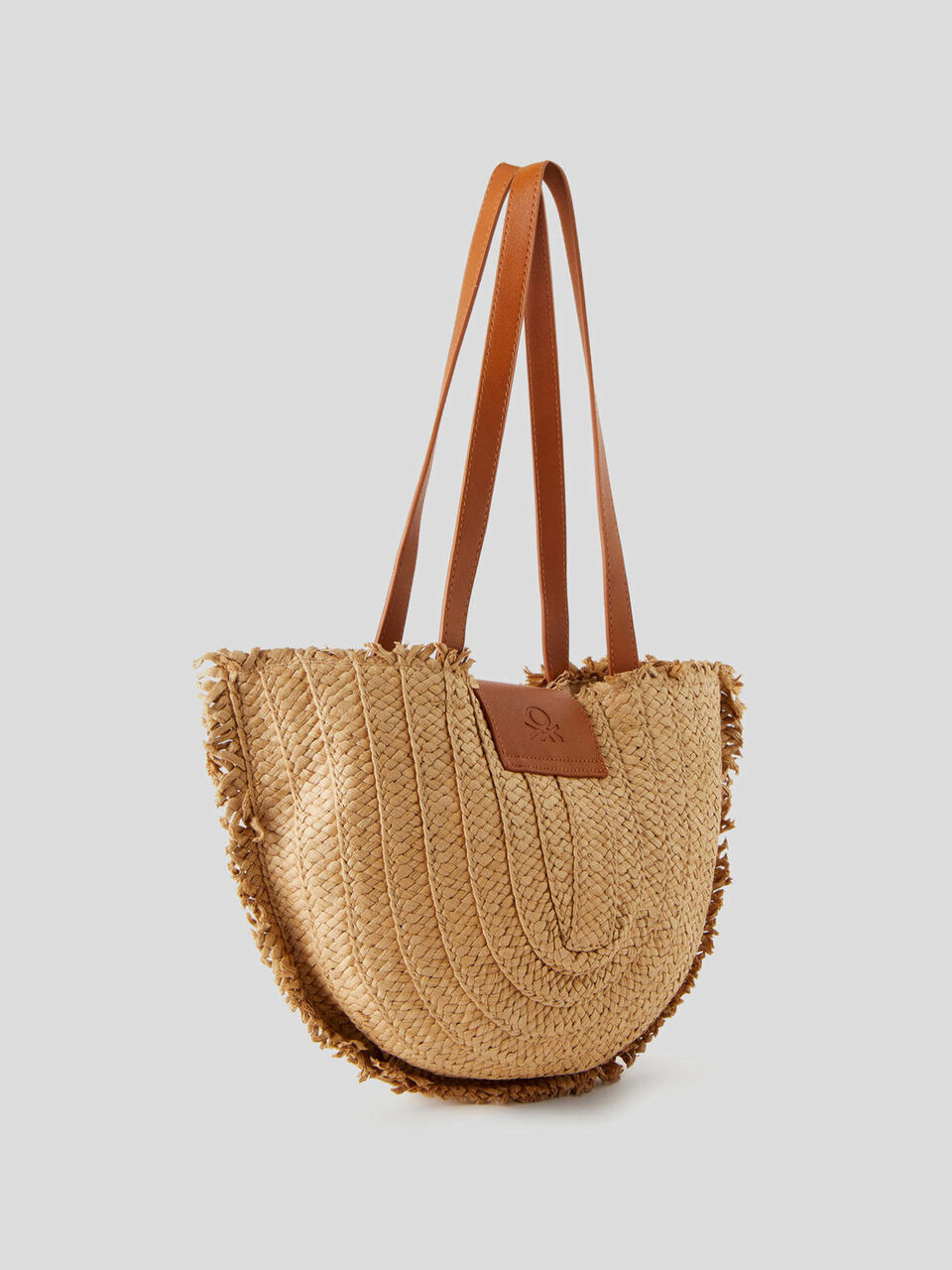 Borsa a mezza luna effetto paglia image number 2