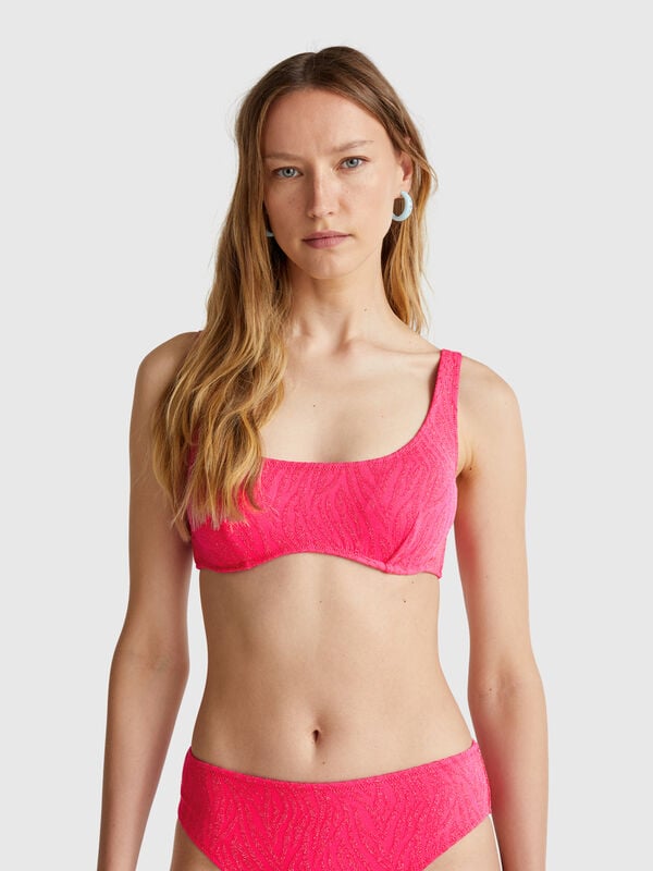 Brassiere mare animalier con lurex Donna