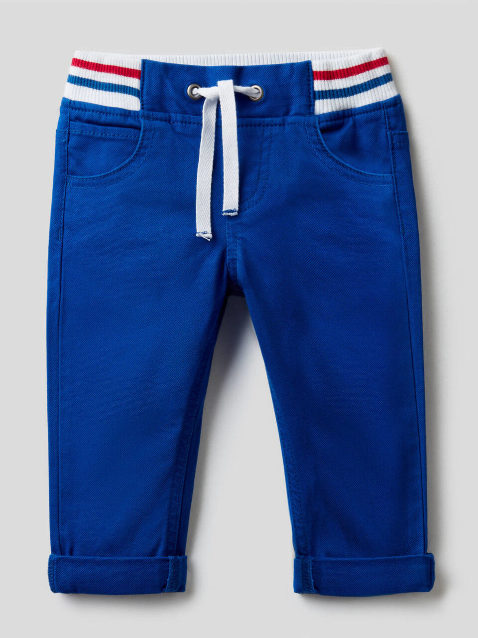 Pantaloni con coulisse in cotone stretch image number 1