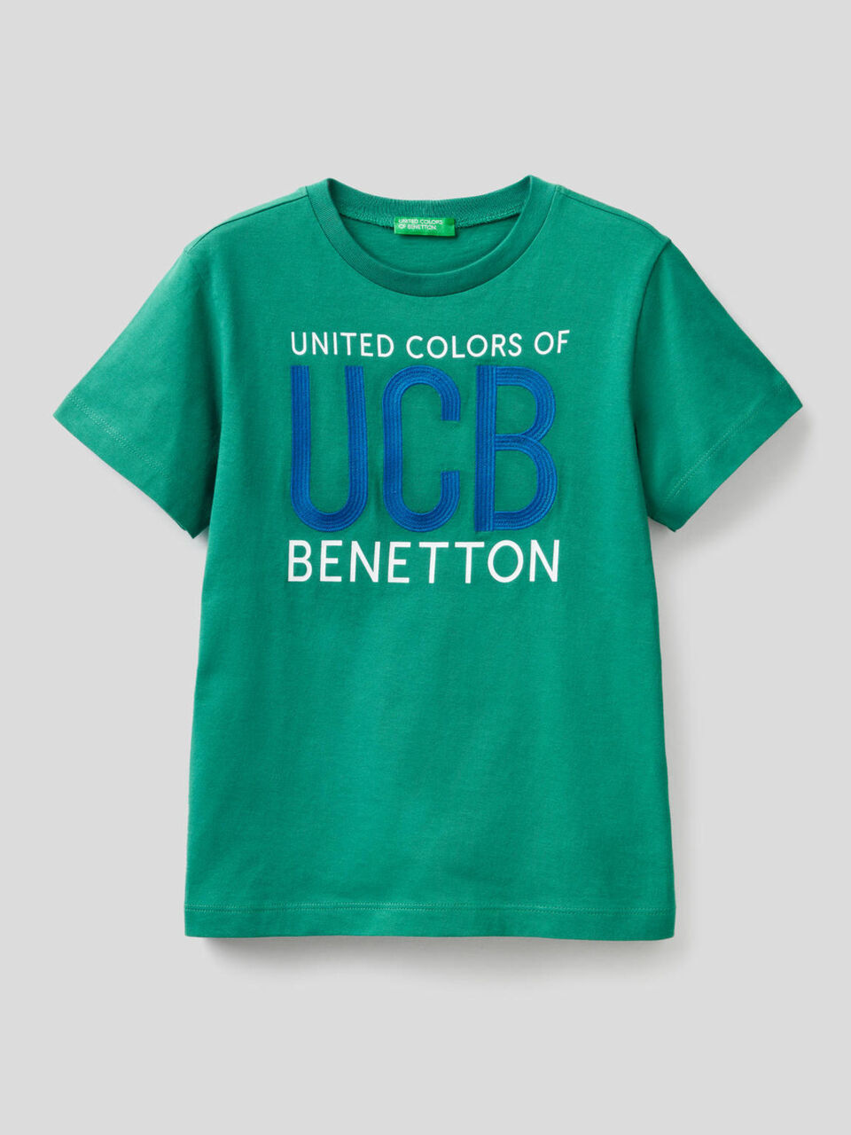 T-shirt 100% cotone con logo ricamato image number 1