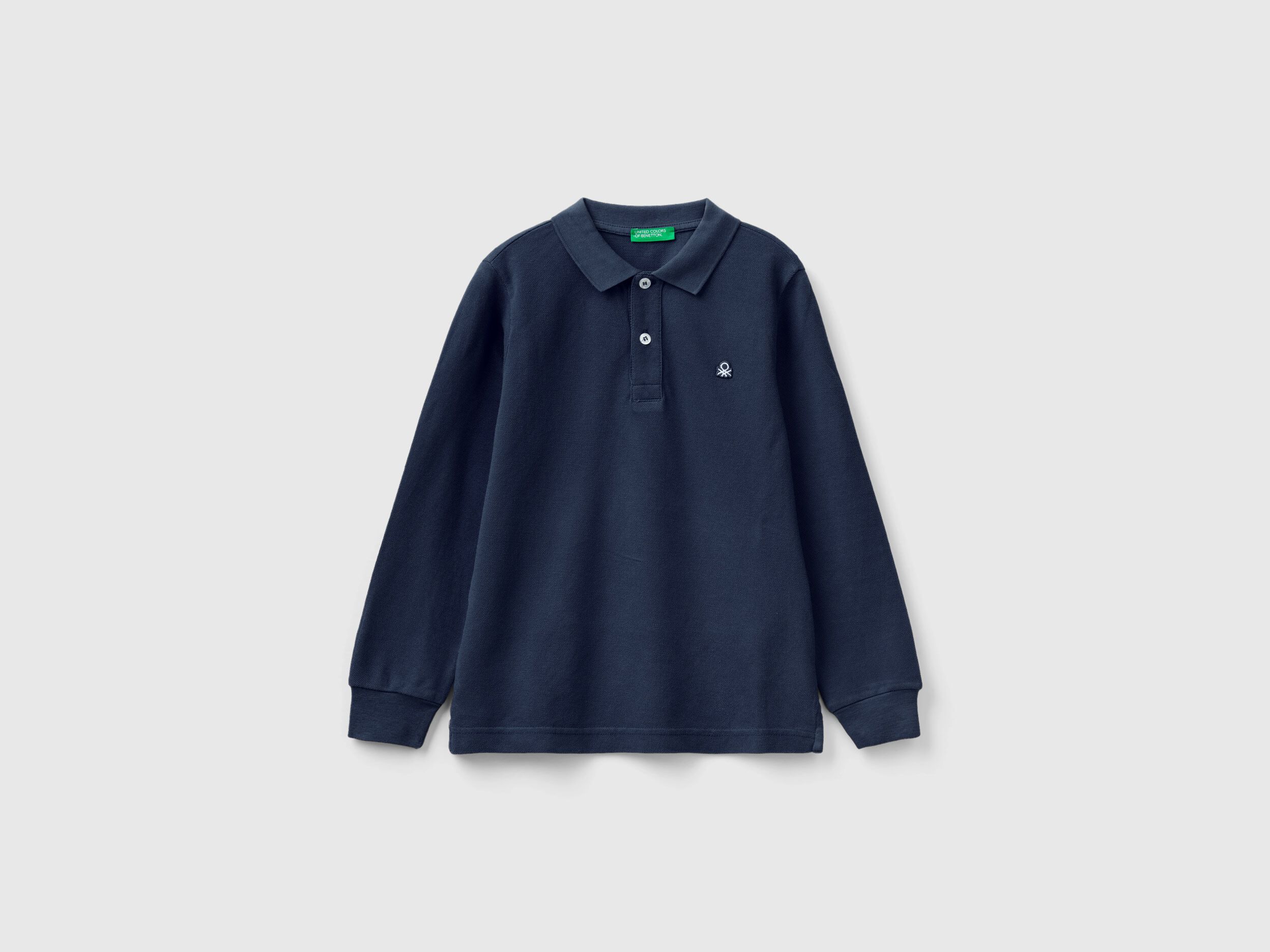 Polo manica lunga 100 cotone bio