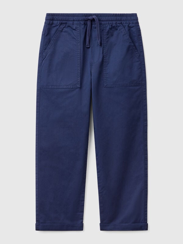 Joggers in cotone stretch con coulisse Bambino