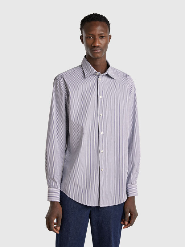 Camicia a righe in cotone Uomo