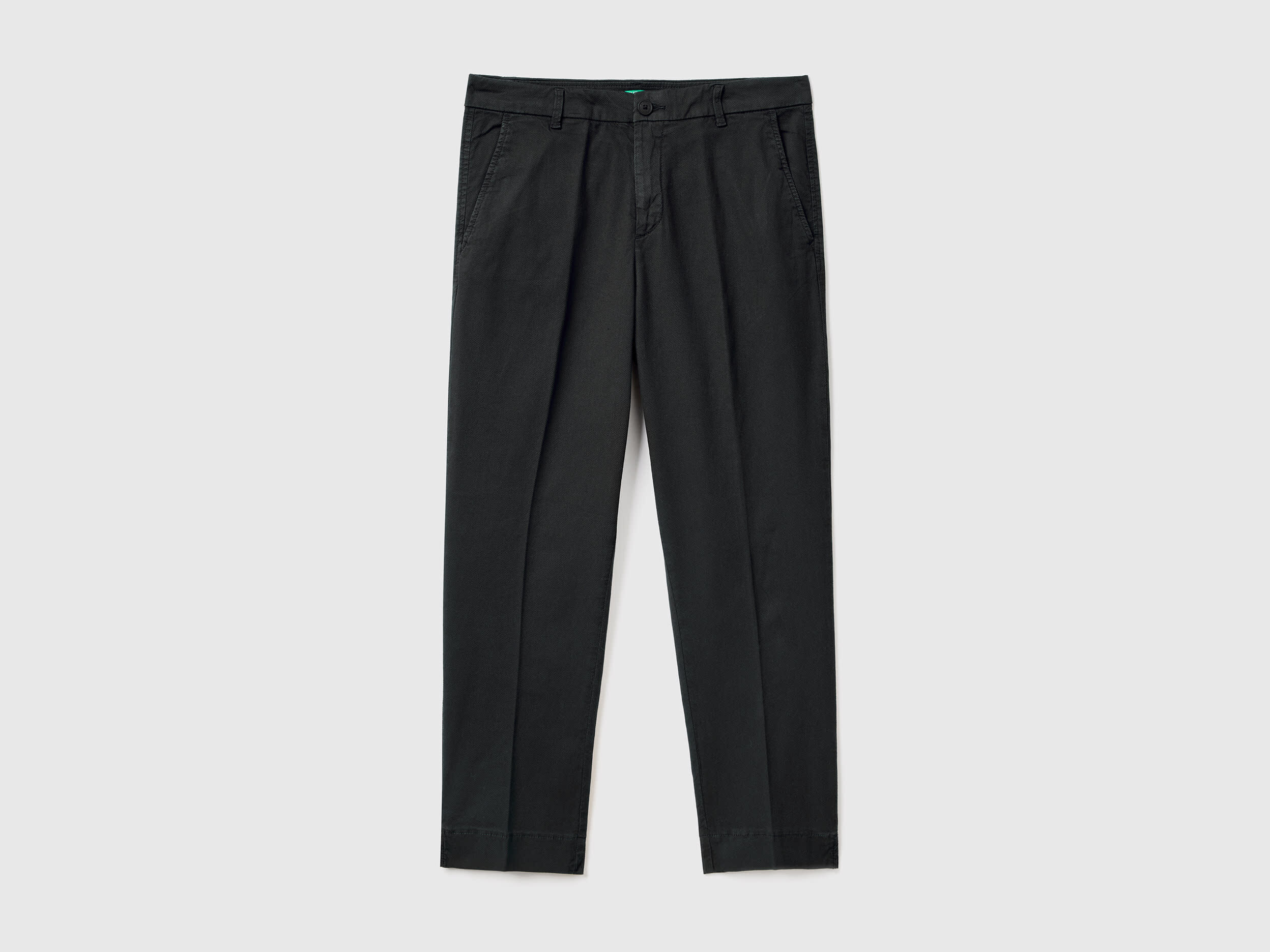Chino cropped in cotone stretch Nero Benetton