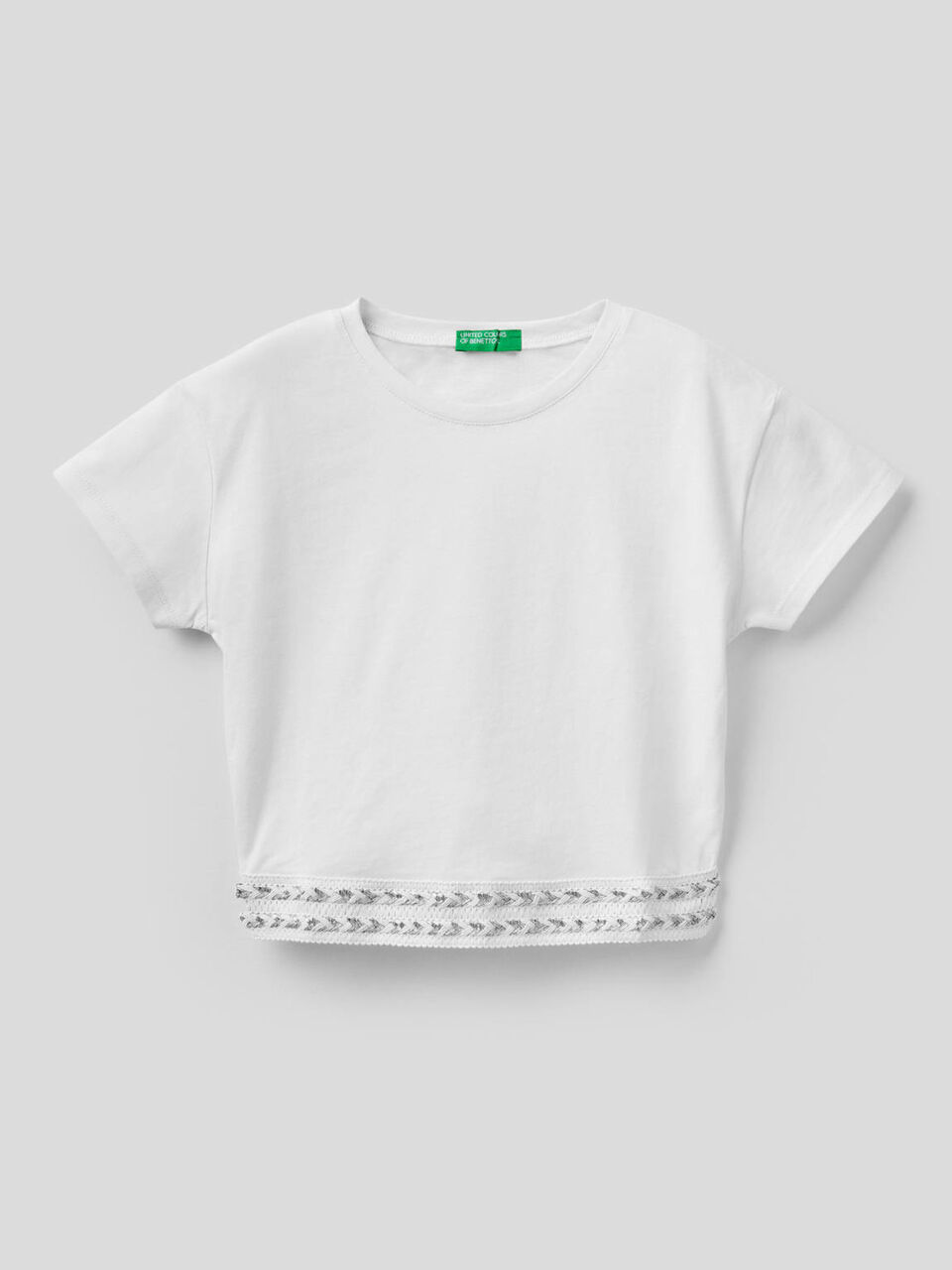 T-shirt in cotone con taglio cropped image number 1