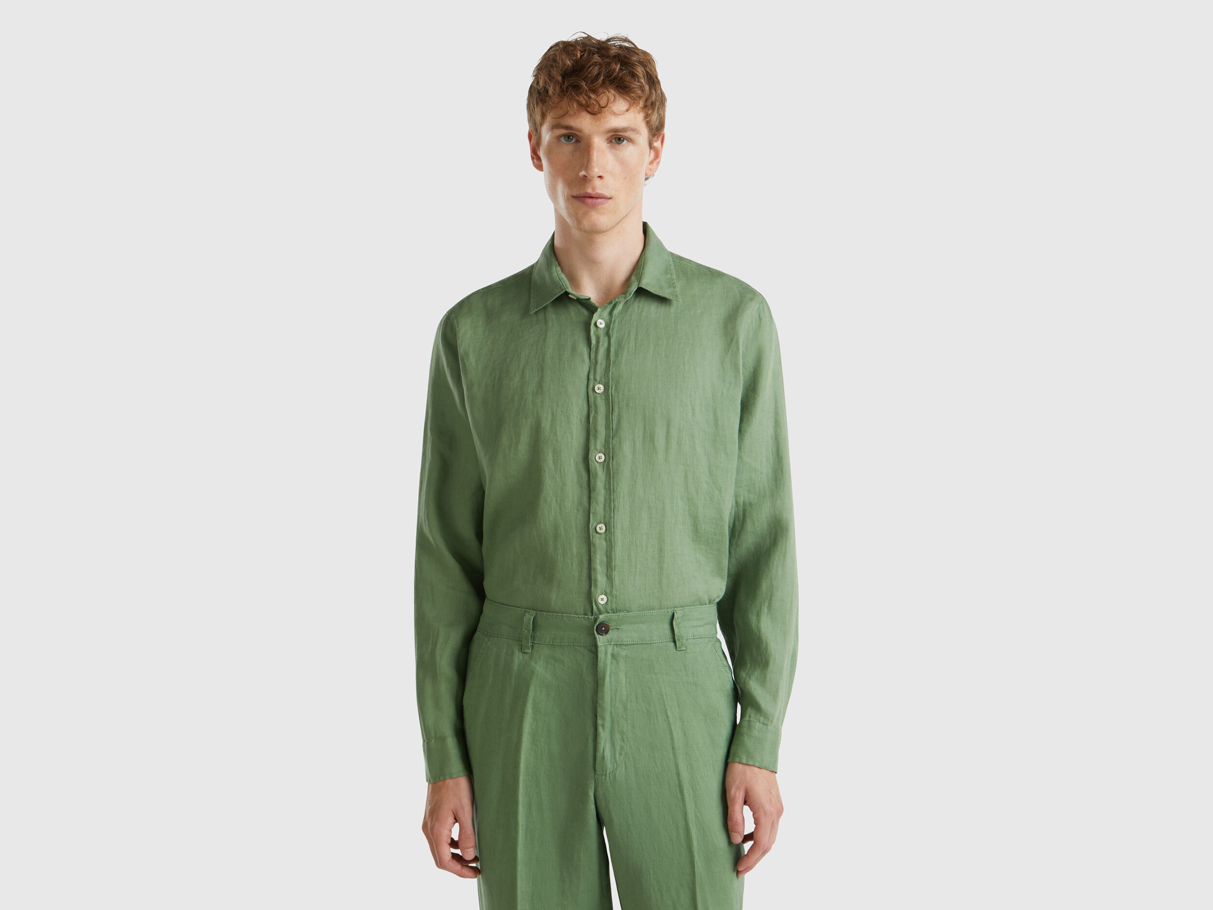 Benetton camicia lino clearance