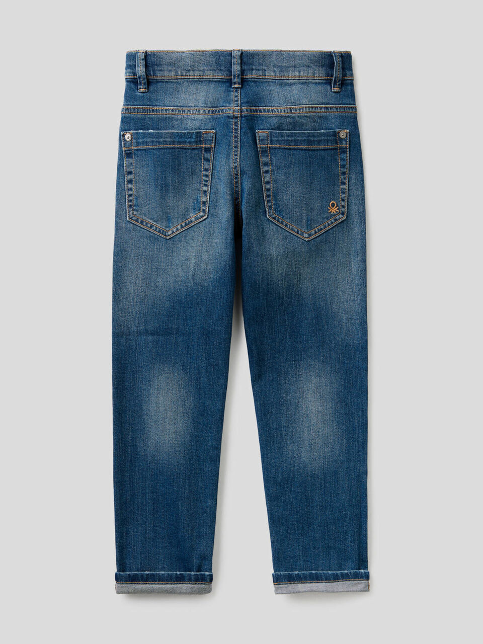 Jeans in cotone stretch con rotture image number 2