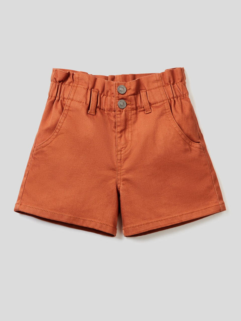 Shorts paperbag in denim color stretch image number null