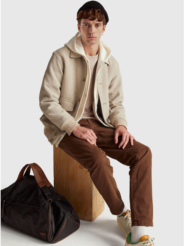 Bomber in misto lana Uomo