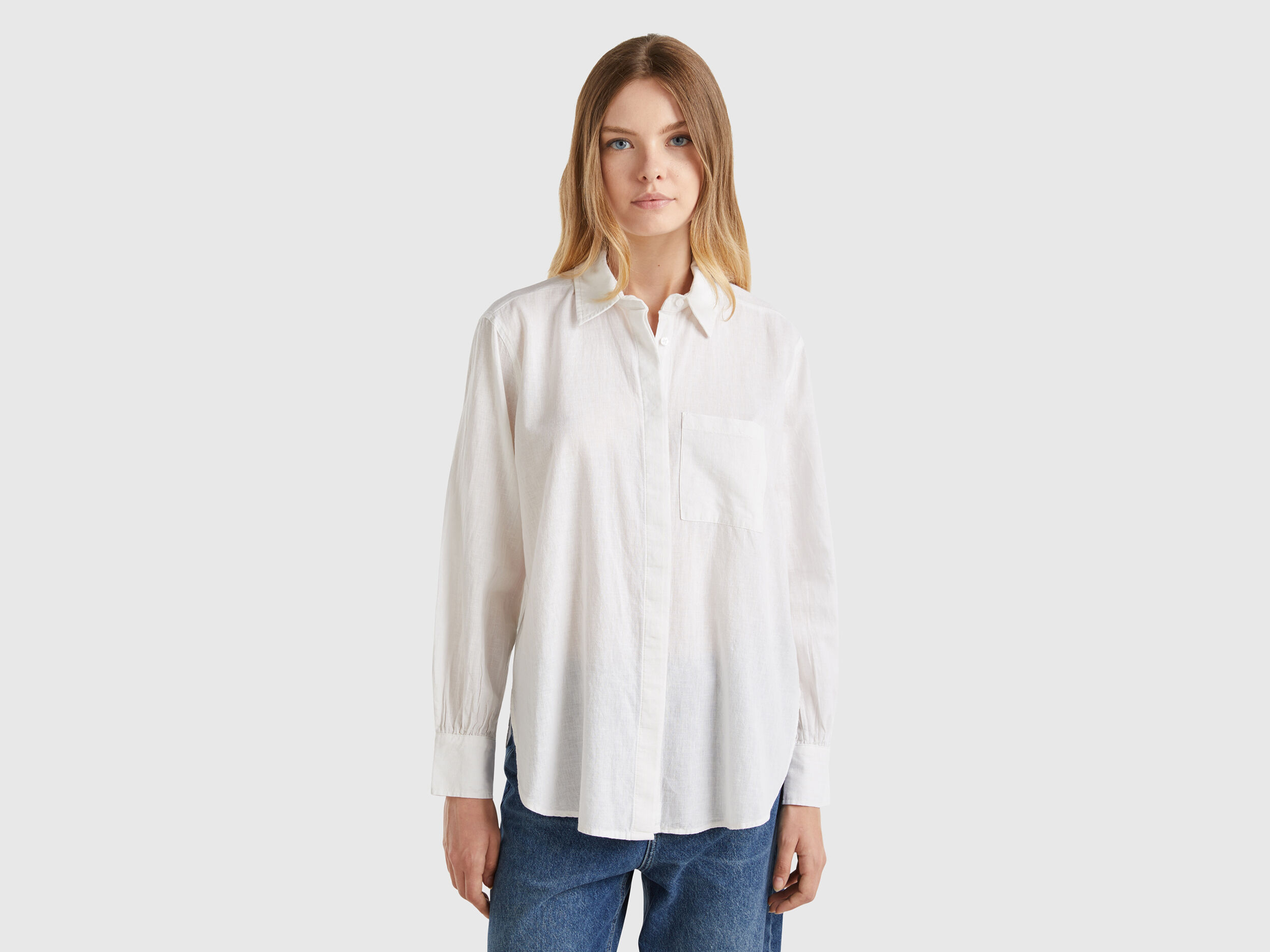 Camicia lino benetton sale