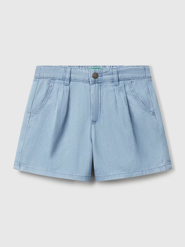 Shorts leggeri effetto jeans Bambina