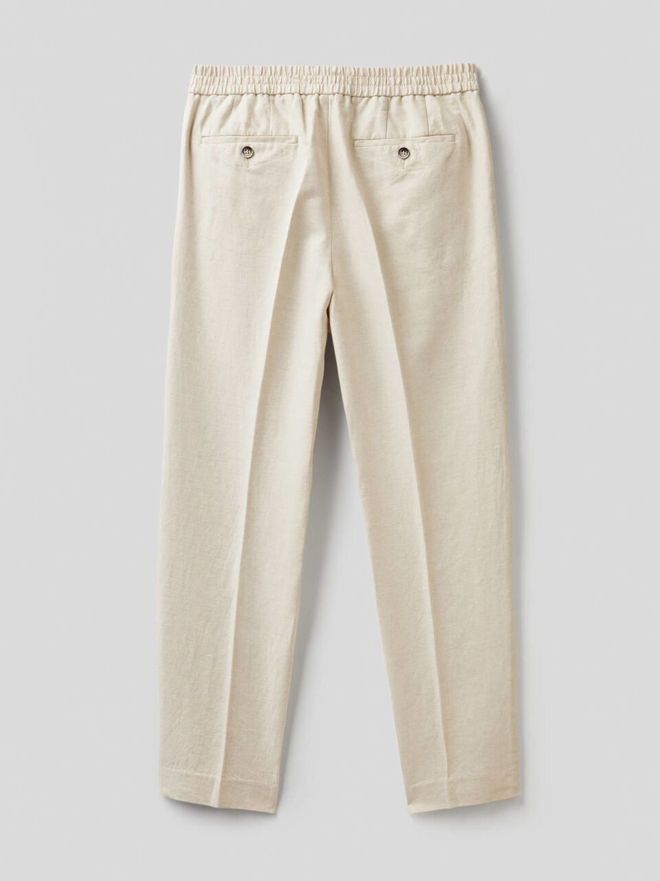 Pantaloni misto lino con elastico in vita image number 2