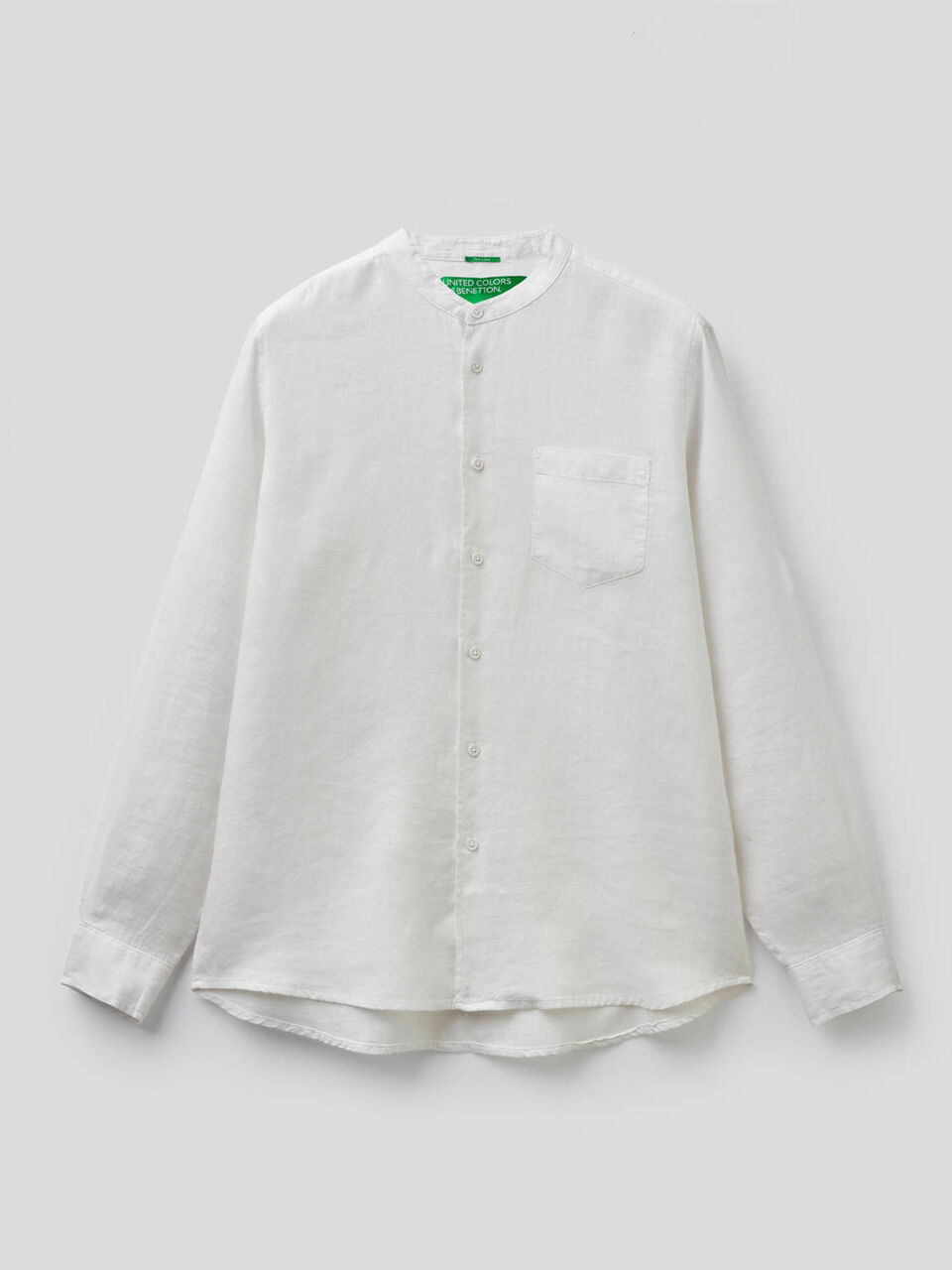 Camicia alla coreana 100% lino image number 1