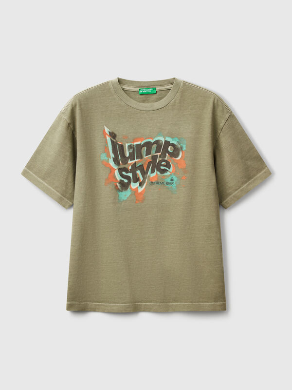T-shirt con stampa davanti e dietro Bambino