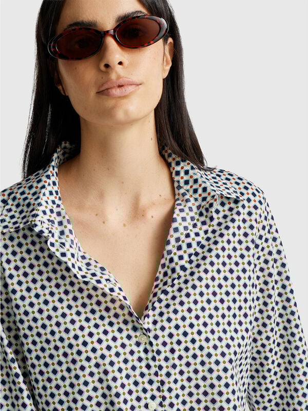Camicia fantasia in cotone leggero Donna