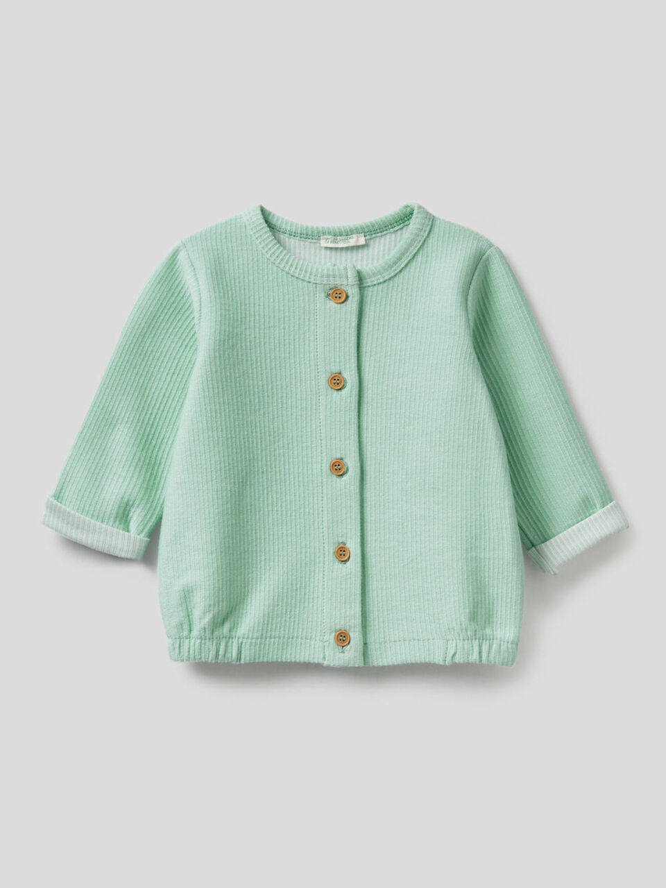 Cardigan in tessuto rigato stretch image number 1